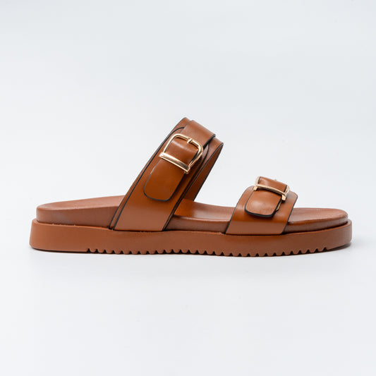 Slide & Shine - Camel Casual Slides