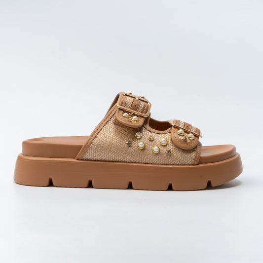Diva Dual Buckle - Camel Slides