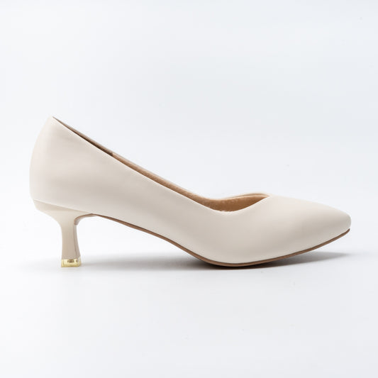 Noir Grace - White Kitten Heels