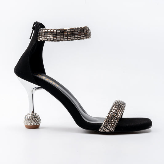 Starlit Muse - Black Partywear Heels