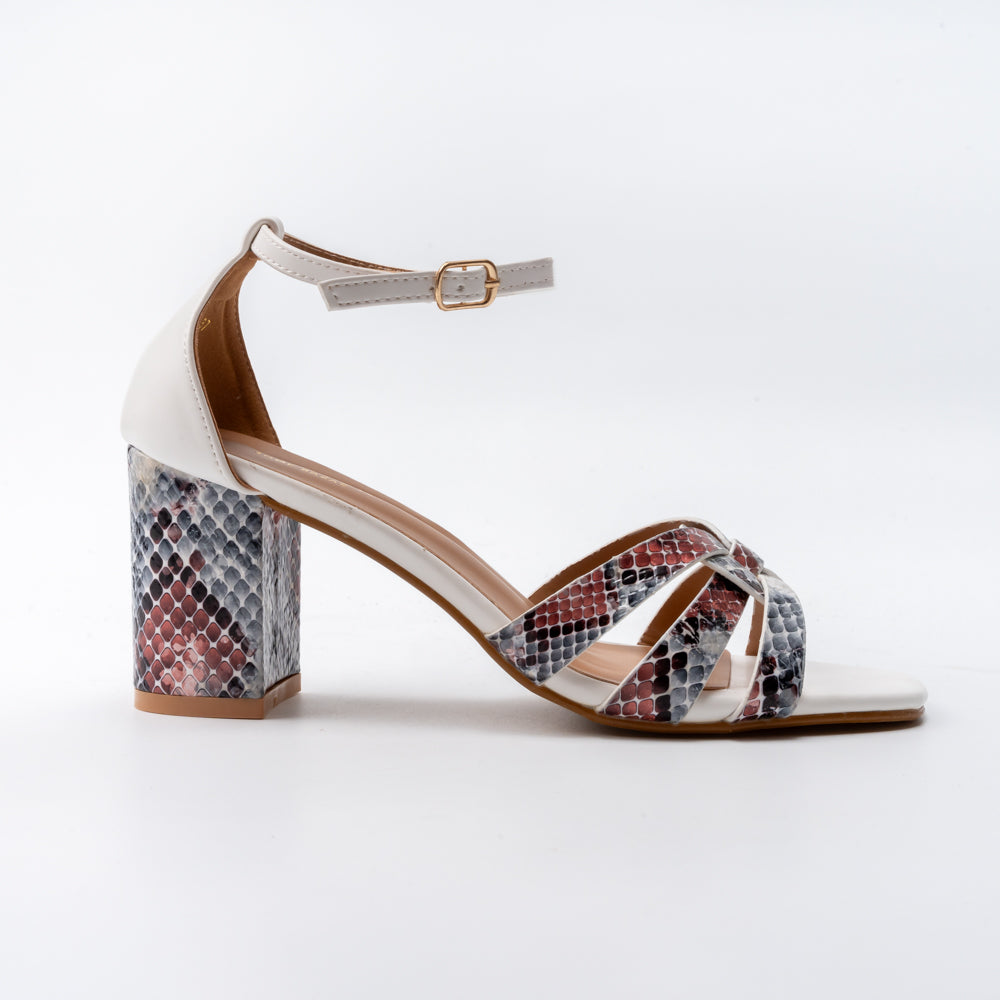Snake Forever Comfort - White Heel Sandals - view 2