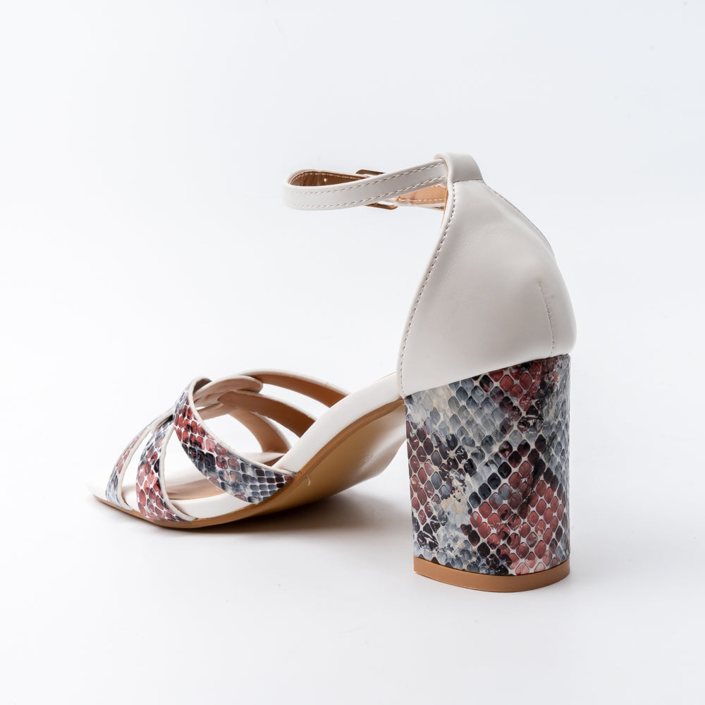 Snake Forever Comfort - White Heel Sandals - view 4