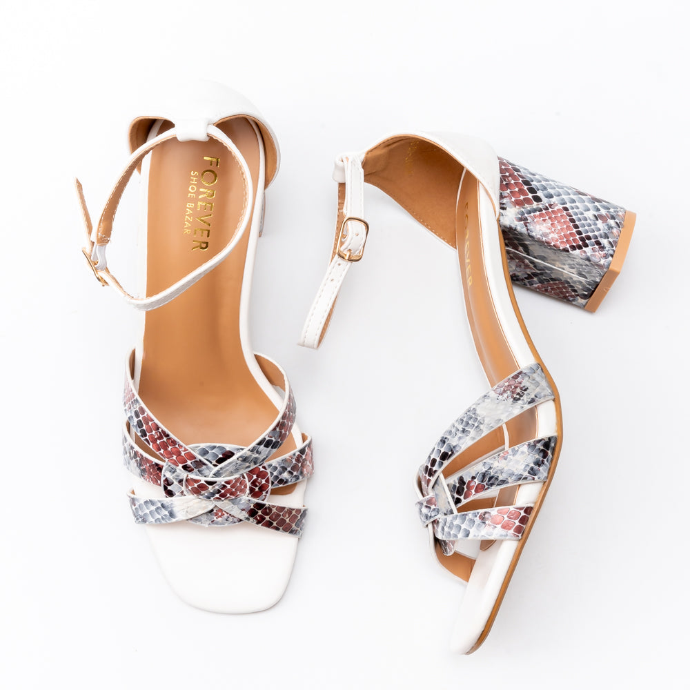 Snake Forever Comfort - White Heel Sandals - view 6