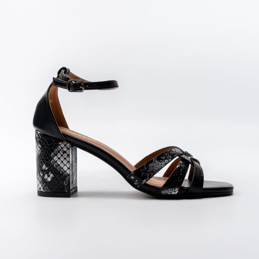 Snake Forever Comfort - Black Heel Sandals