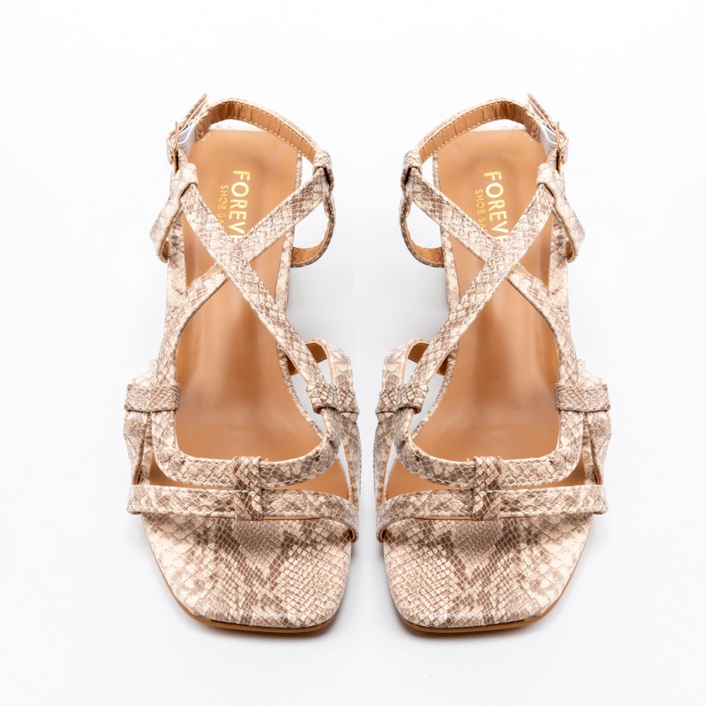 Square ‑ Toe Strappy - Beige Heel - view 4