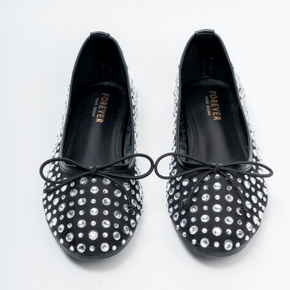Sparkle Studded- Black Flat Ballerinas - view 4