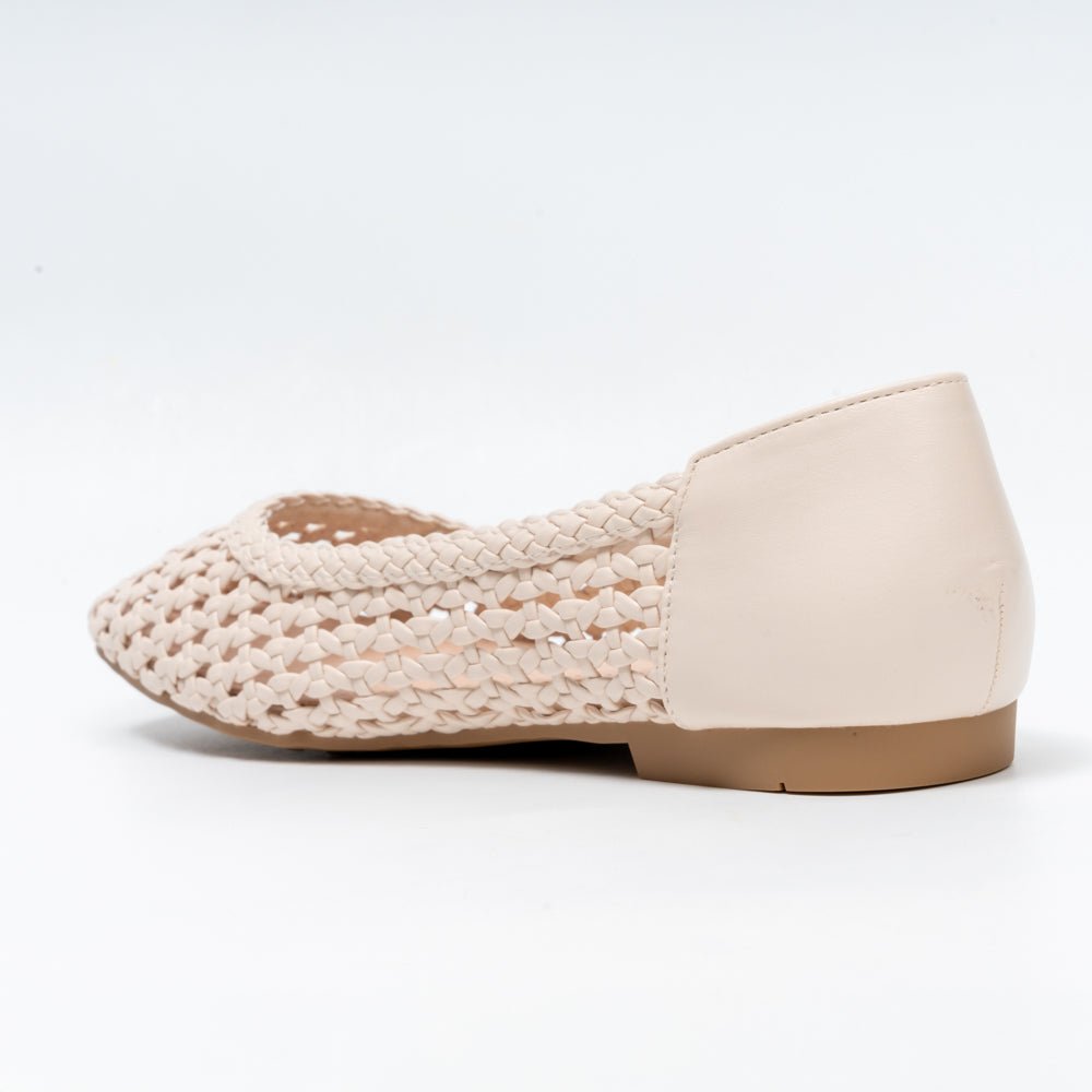 Woven Mesh - Beige Flats Ballerinas - view 6