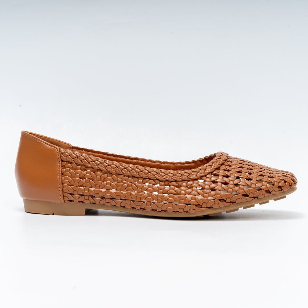 Woven Mesh - Brown Flats Ballerinas - view 2
