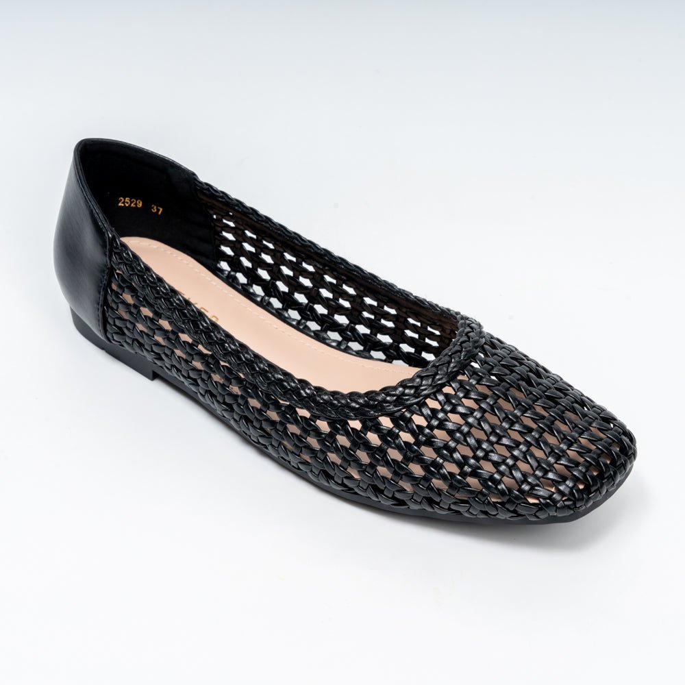 Woven Mesh - Black Flats Ballerinas - view 3