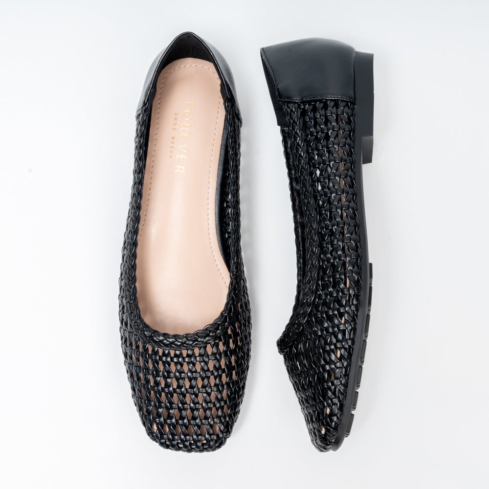 Woven Mesh - Black Flats Ballerinas - view 5