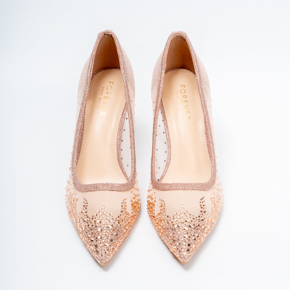 Crystal Whisper - Champagne Party Heels - view 4