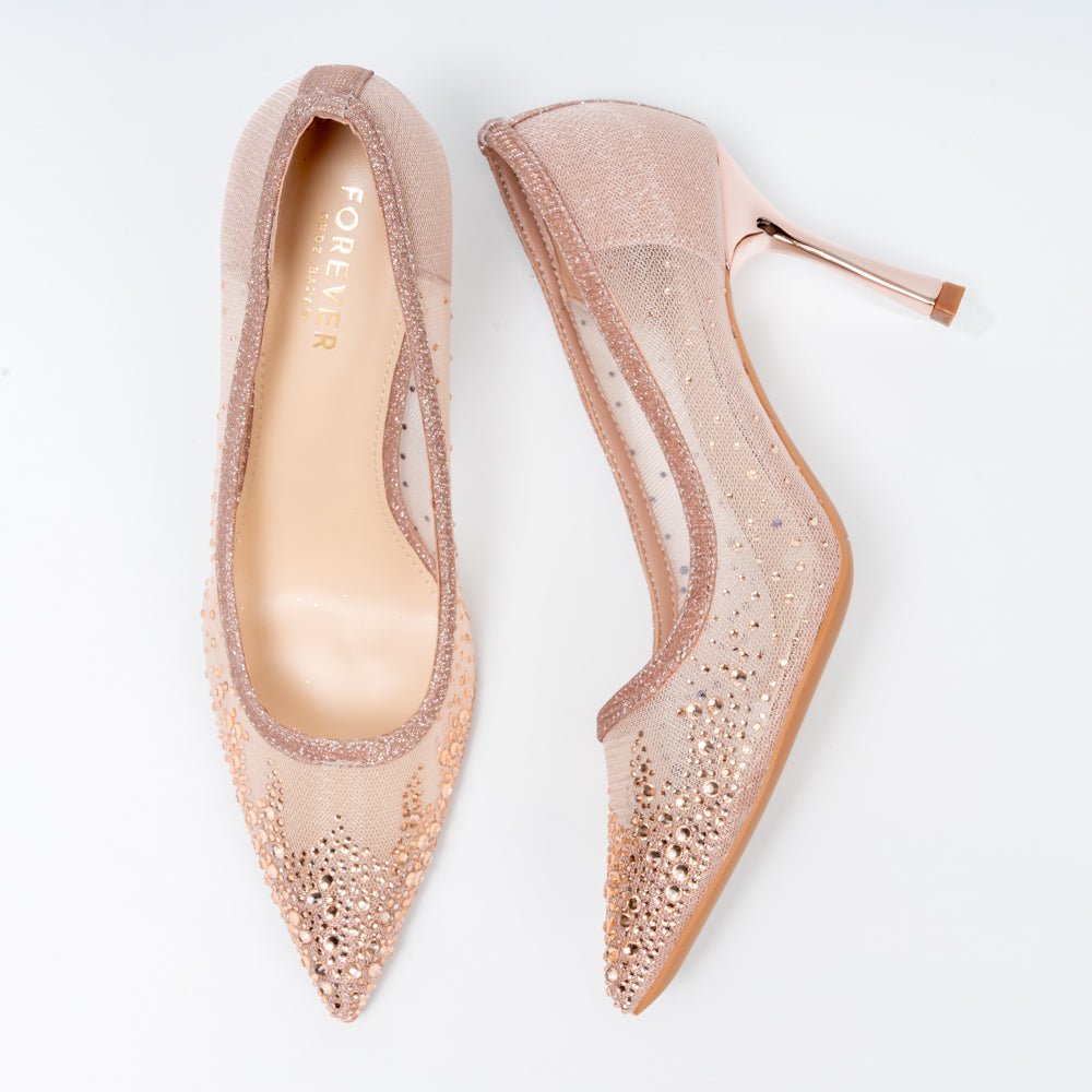 Crystal Whisper - Champagne Party Heels - view 5