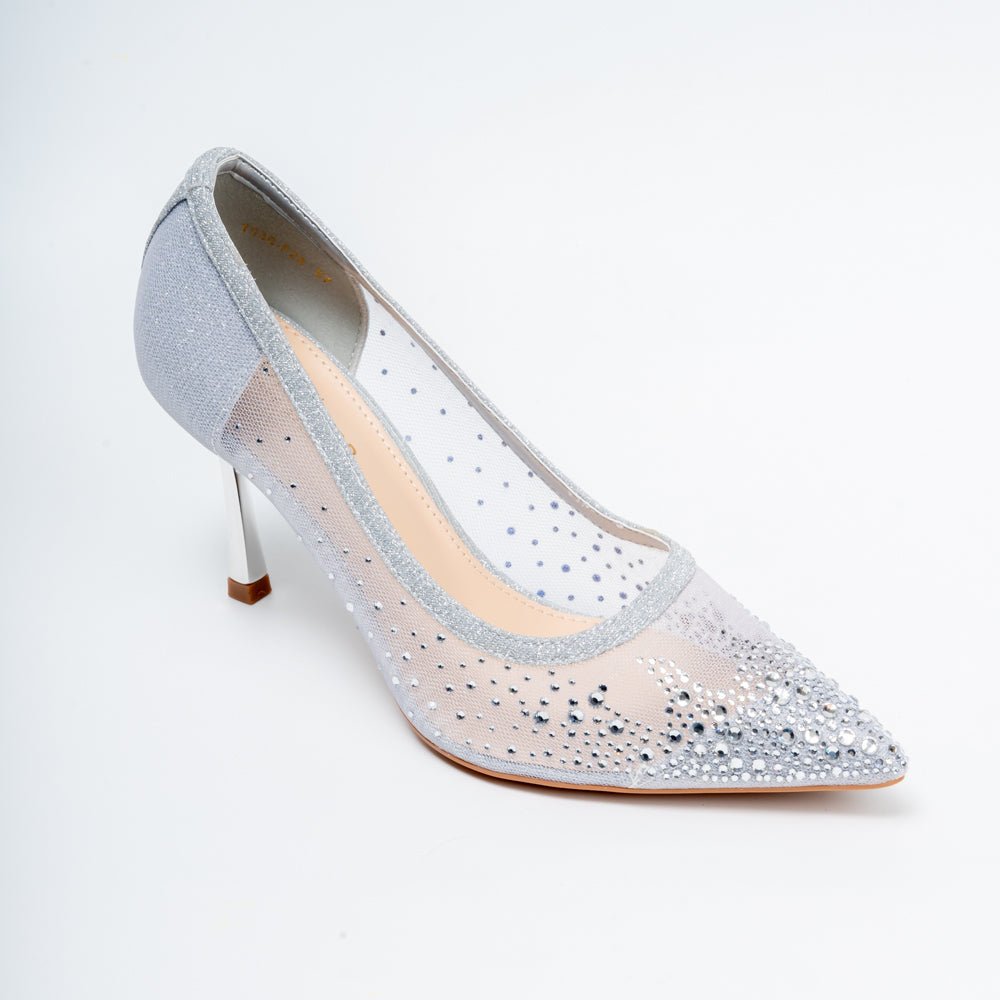 Crystal Whisper - Silver Party Heels - view 3