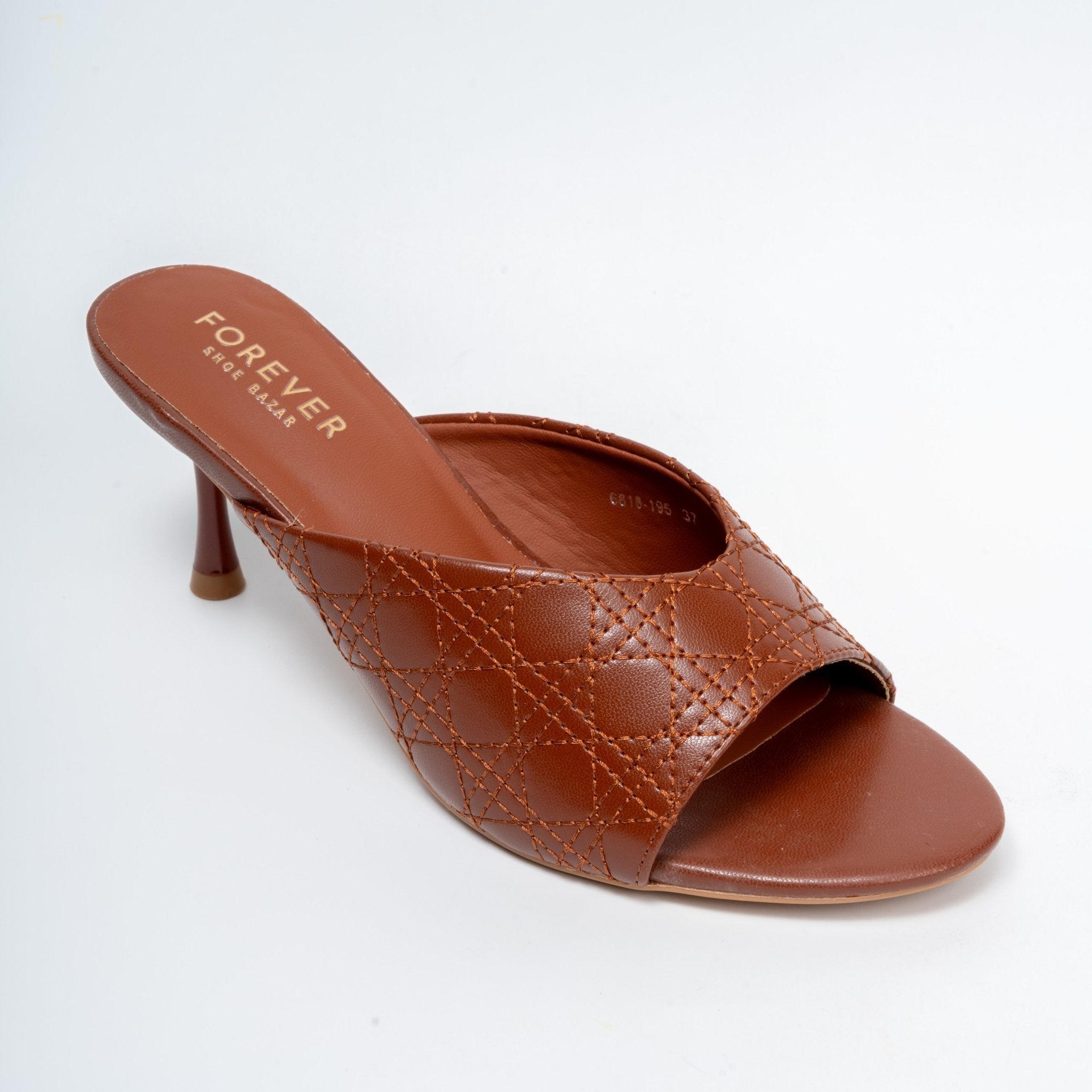 Elowra Stitch Detail Mule Heels - Coffee - view 2