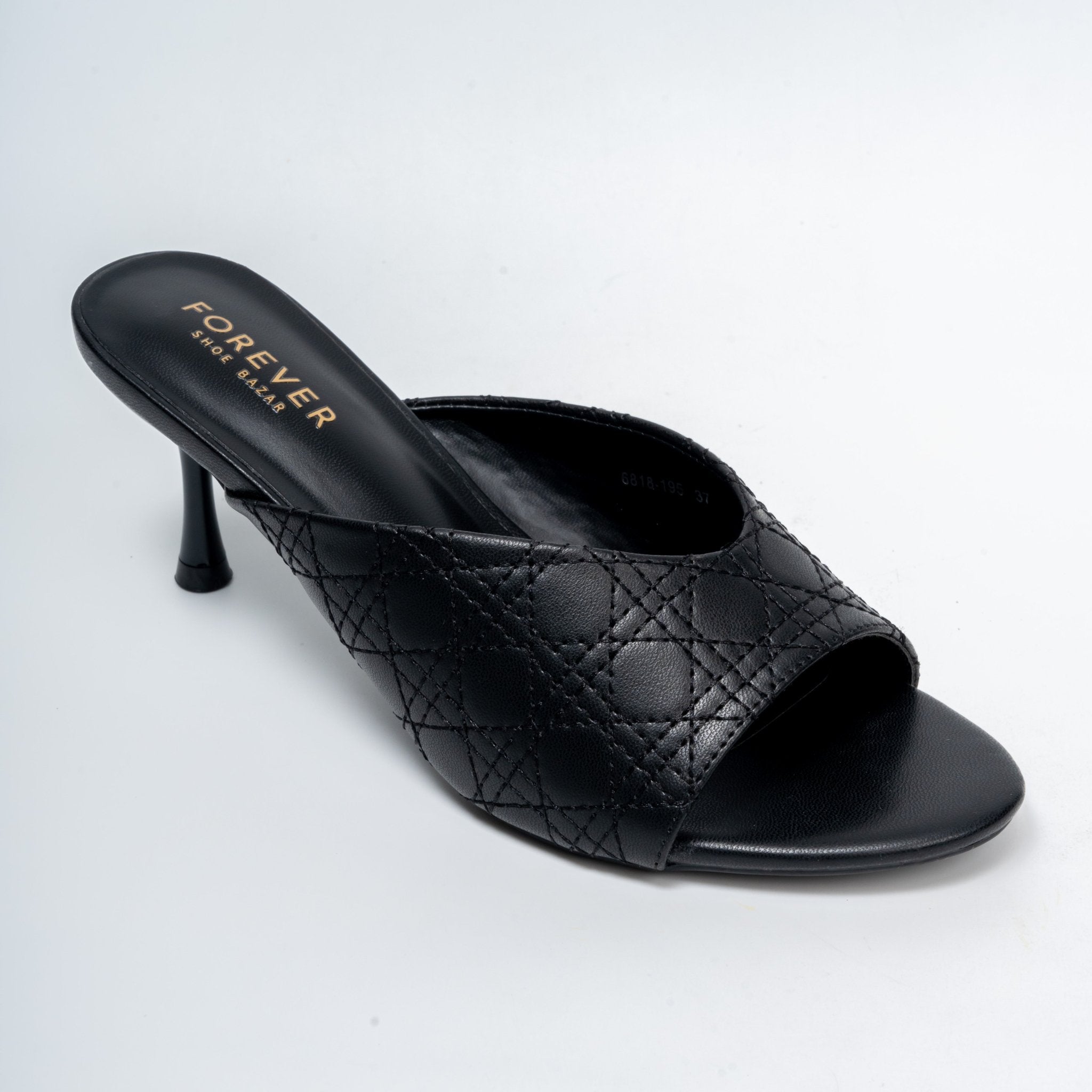 Elowra Stitch Detail Mule Heels - Black - view 2