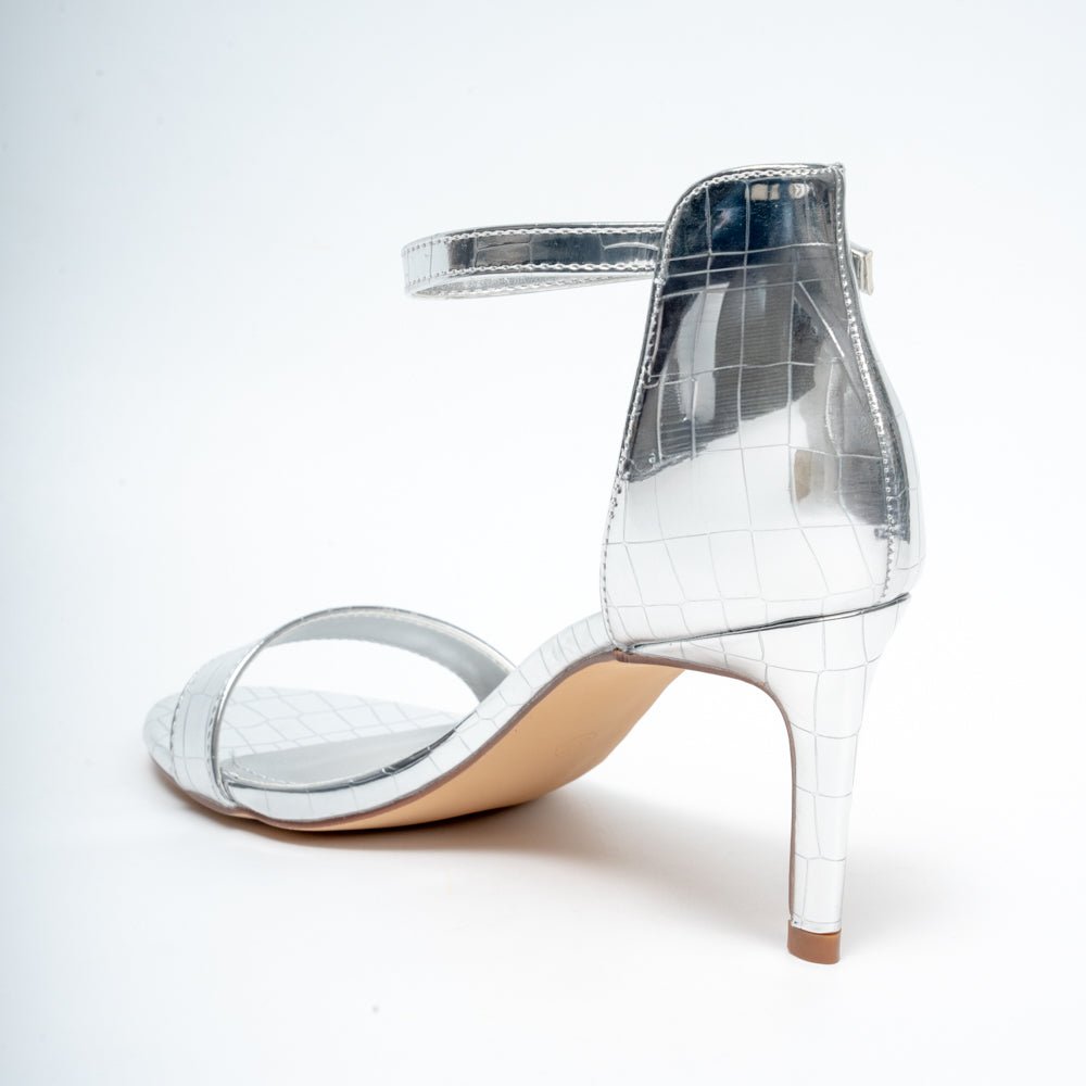 Shine On - Silver Pencil Heel Sandal . - view 6