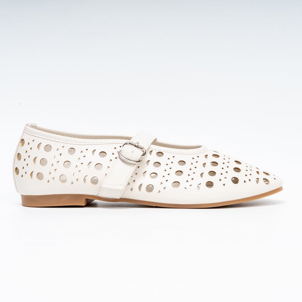 The Breeze - White Flat Ballerinas - view 2
