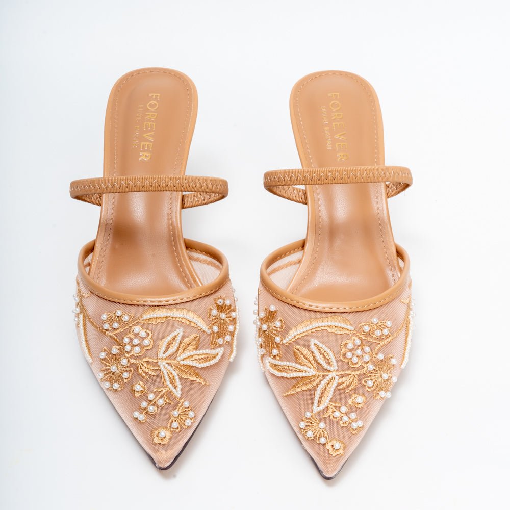 Beaded Blossom - Khaki Slingback - view 4