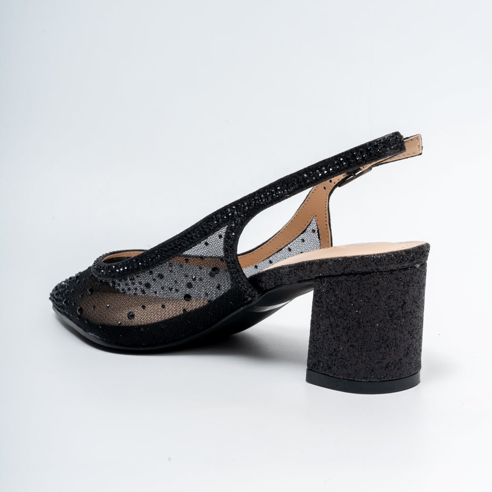 Zivara Embellished Slingback Heels - Black - view 3