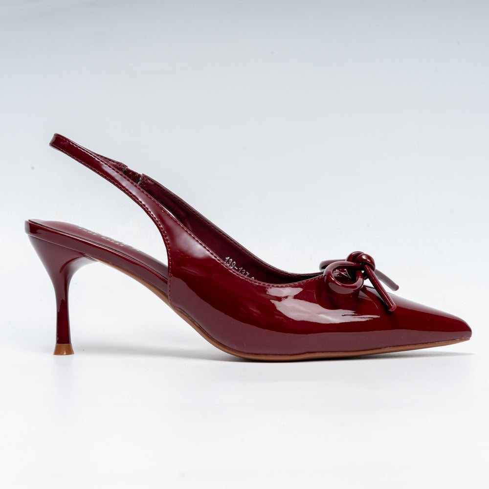 Amethyst Allure - Maroon Casual Heels - view 2