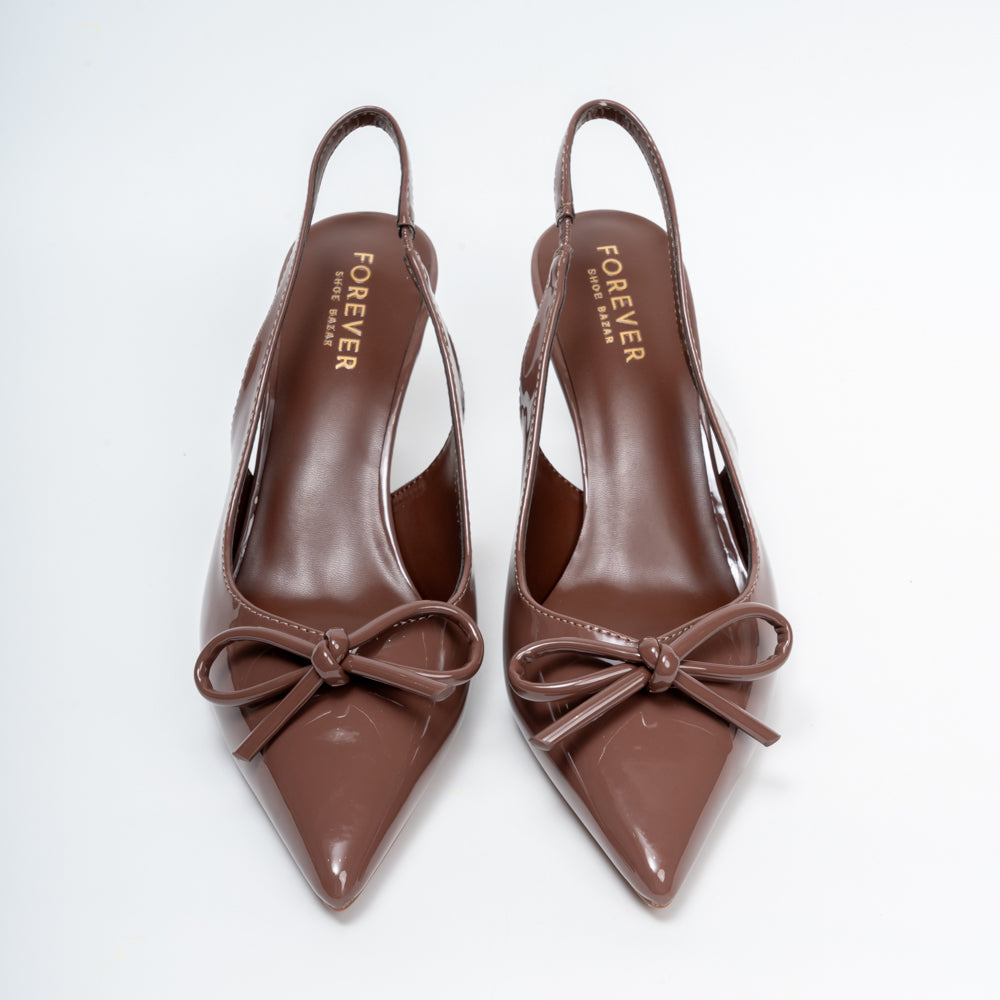 Amethyst Allure - Coffee Casual Heels - view 4