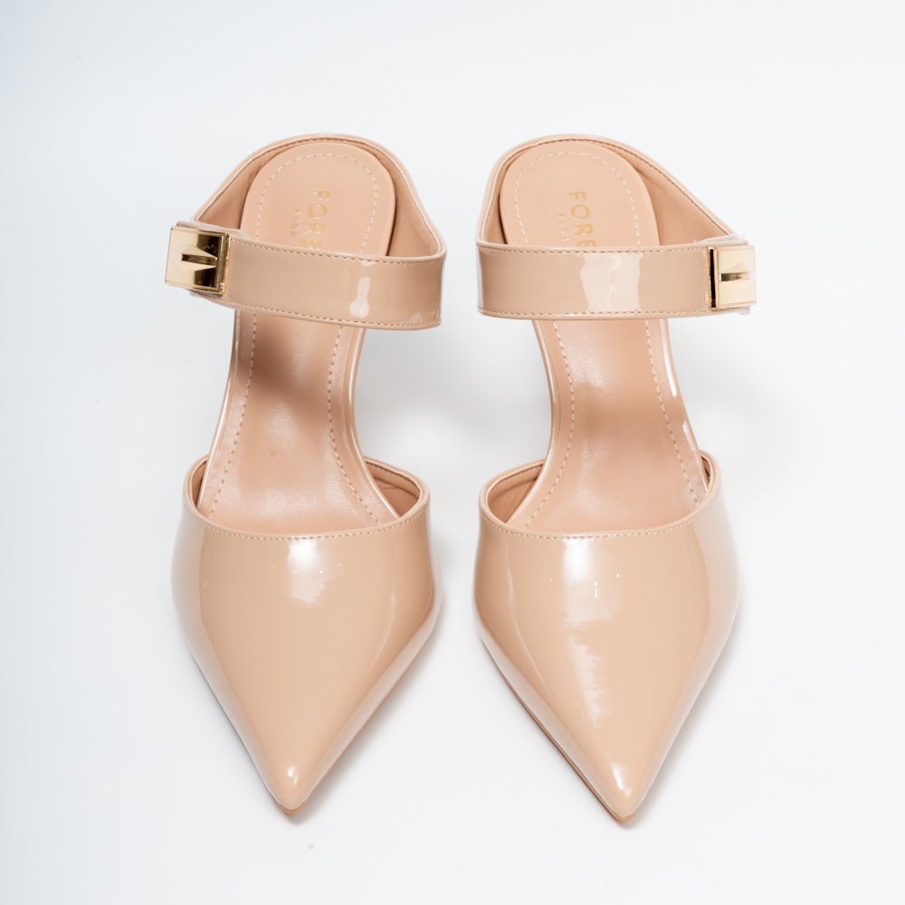 Boss Lady Pointed Toe Strap Heels - Beige - view 4