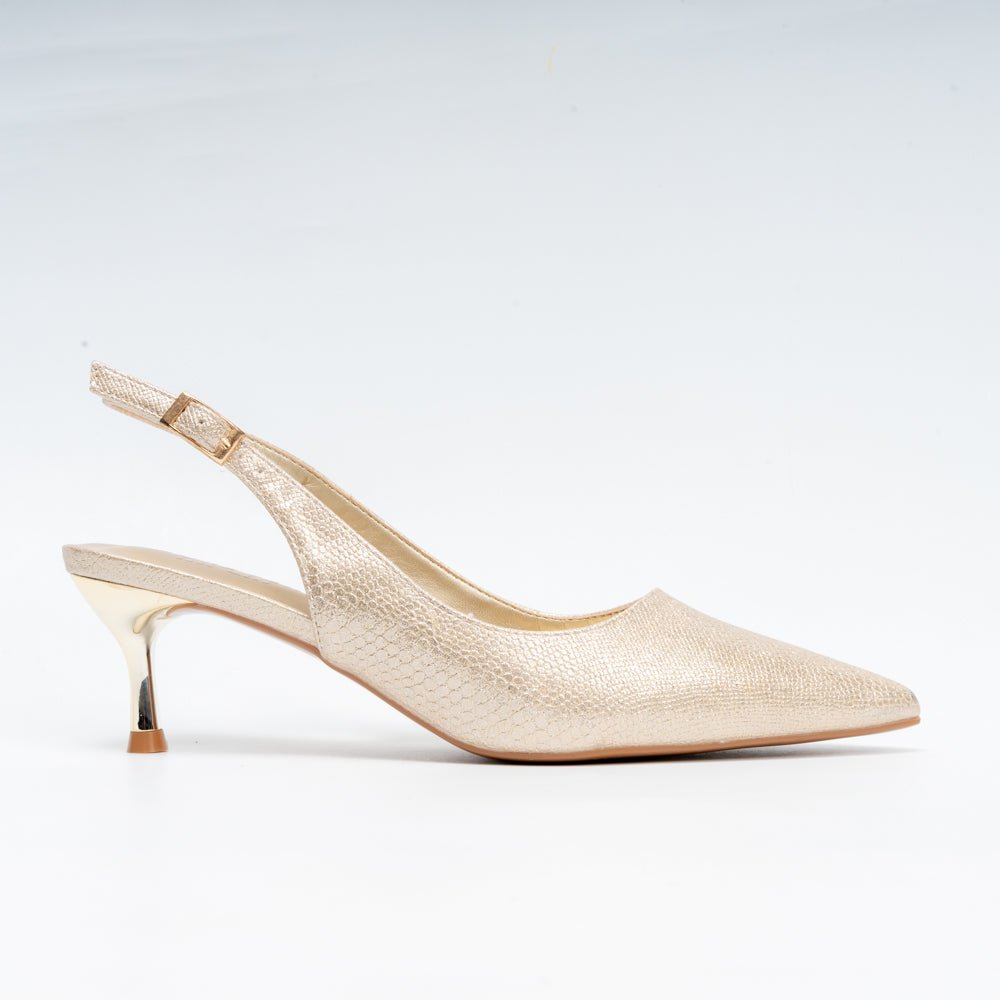 Starlust Stiletto Slingback Heels - Gold
