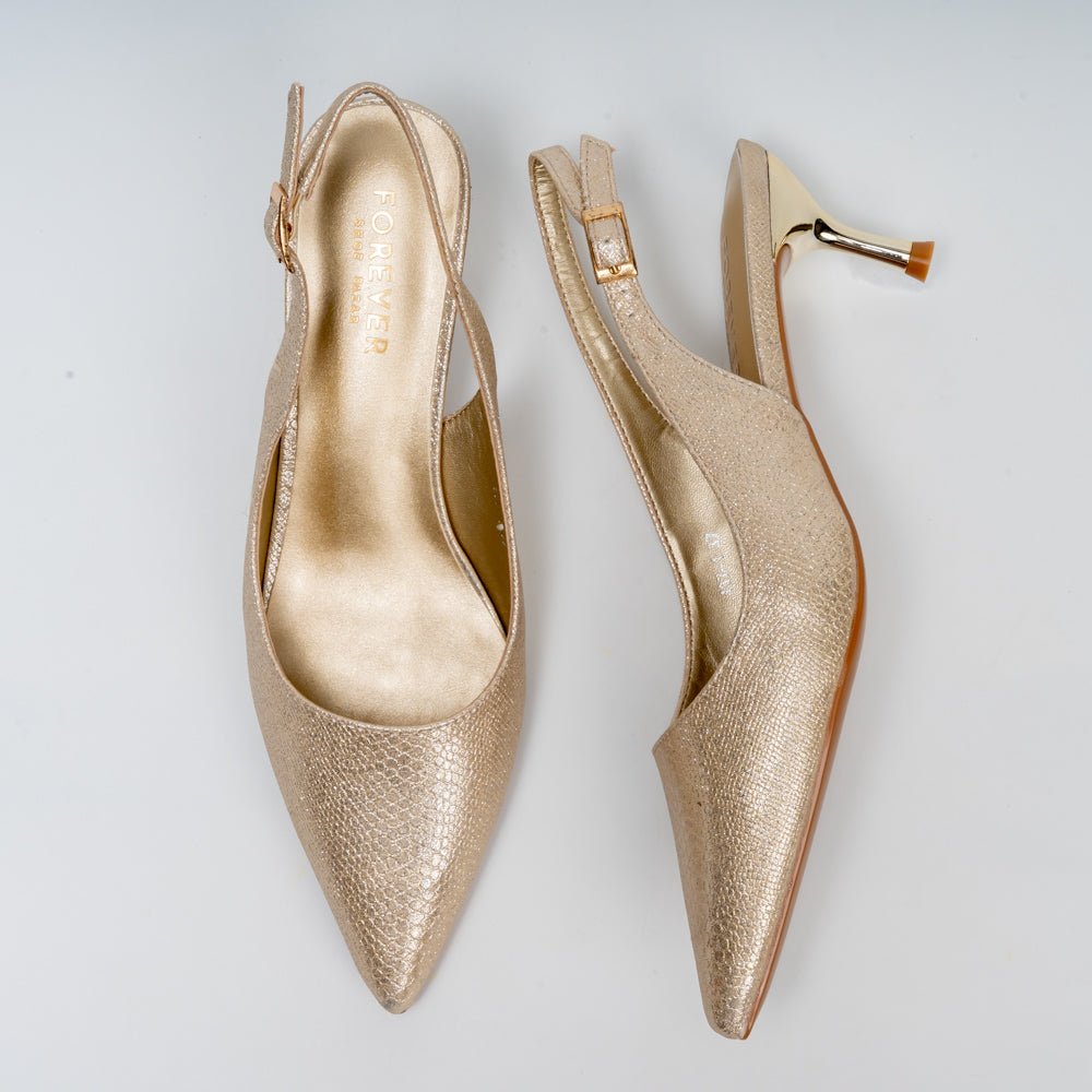 Starlust Stiletto Slingback Heels - Gold - view 5