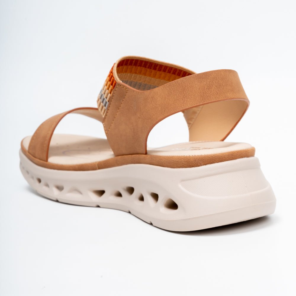Stretch Strap Comfort - Camel Wedge Sandal - view 5