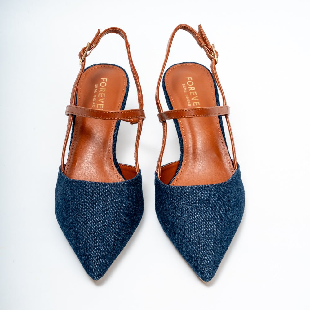 The Denim Stiletto - Navy Casual Heels - view 3