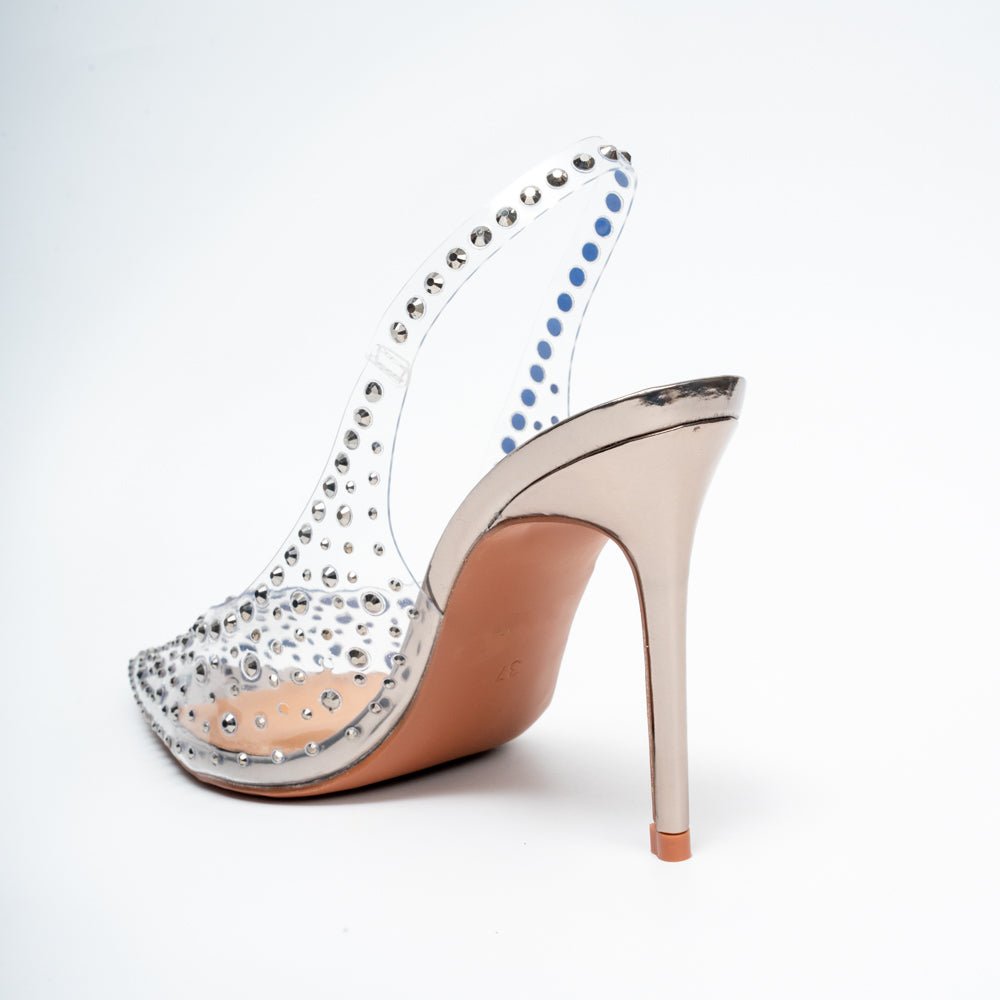 Sexy Cindrella - Gun Metal Party Heels. - view 5