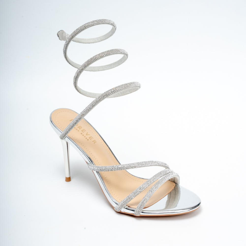 Twist & Shine - Silver Party Heels - view 2