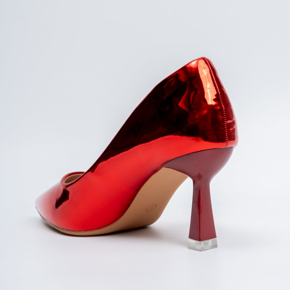 Mirror Muse - Red Metallic Pumps - view 4