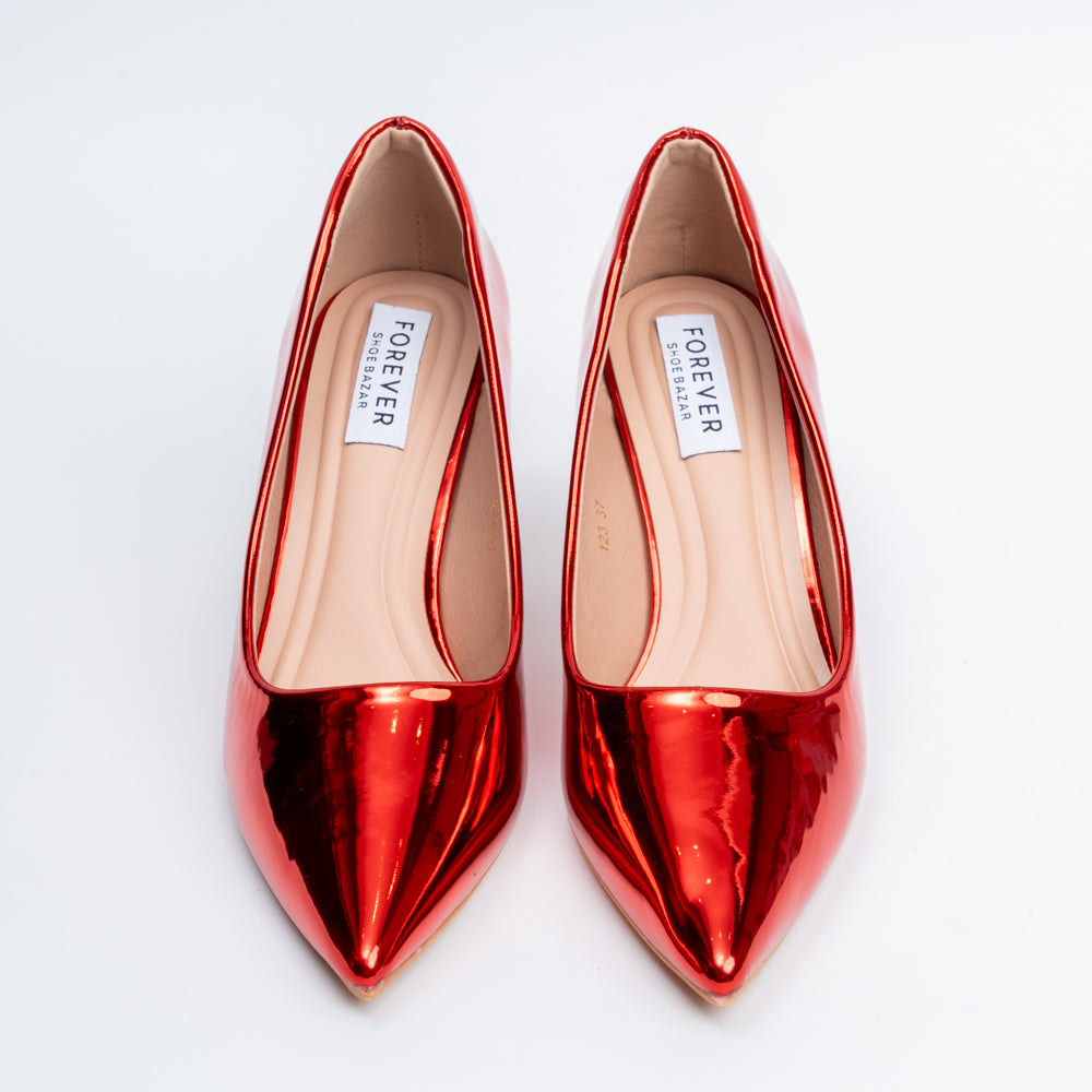 Mirror Muse - Red Metallic Pumps - view 5