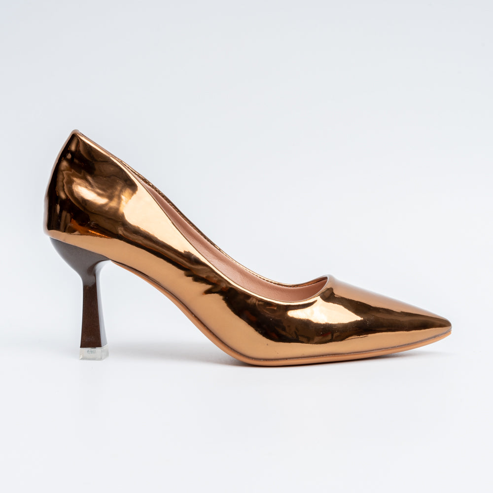 Mirror Muse - Brown Metallic Pumps - view 2