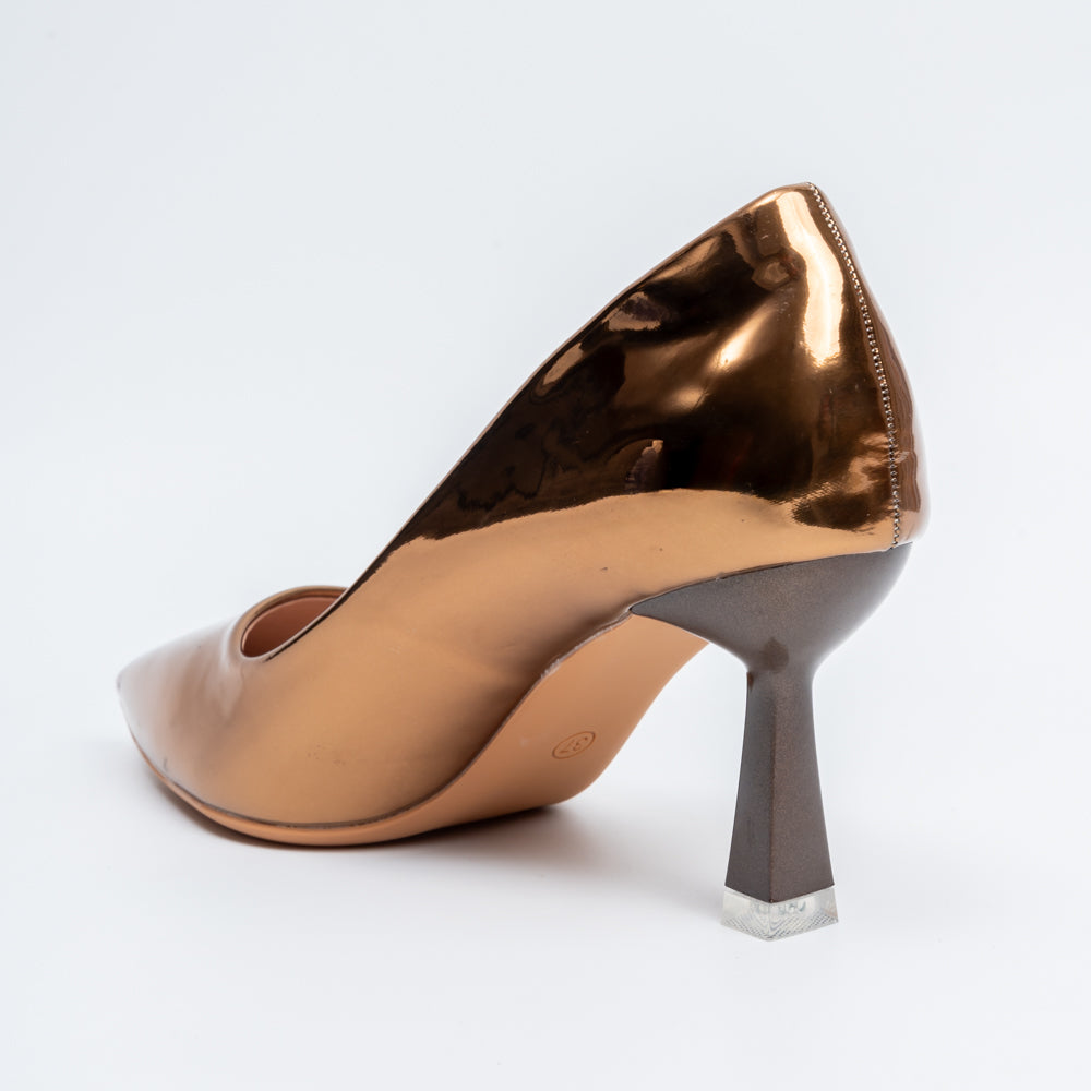 Mirror Muse - Brown Metallic Pumps - view 6