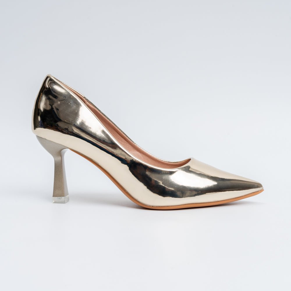 Mirror Muse - Gold Metallic Pumps - view 2