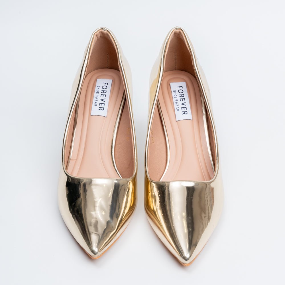 Mirror Muse - Gold Metallic Pumps - view 4