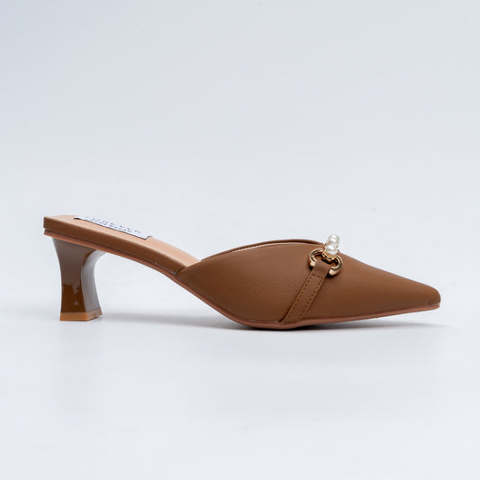 Pearl Embellished - Brown Mules
