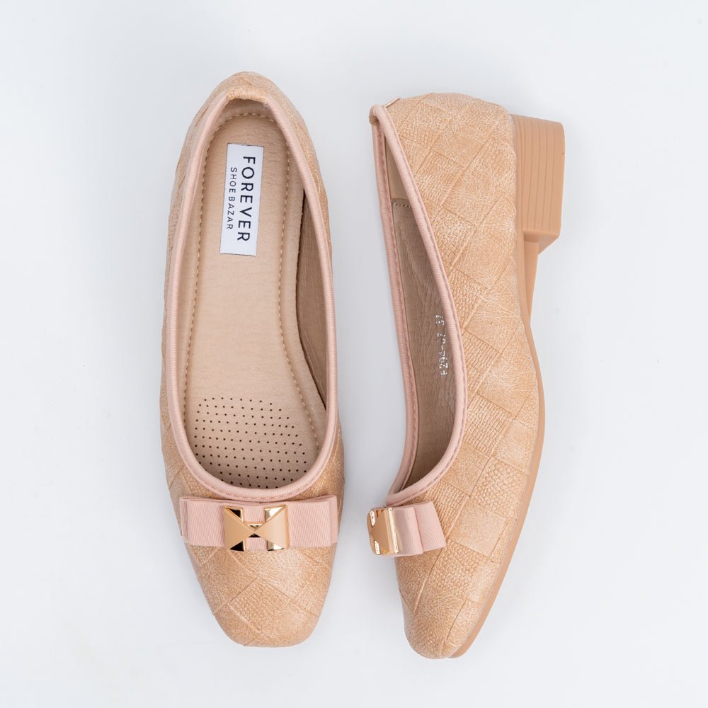 The Quilted Charm - Khaki Flat Ballerinas - view 5