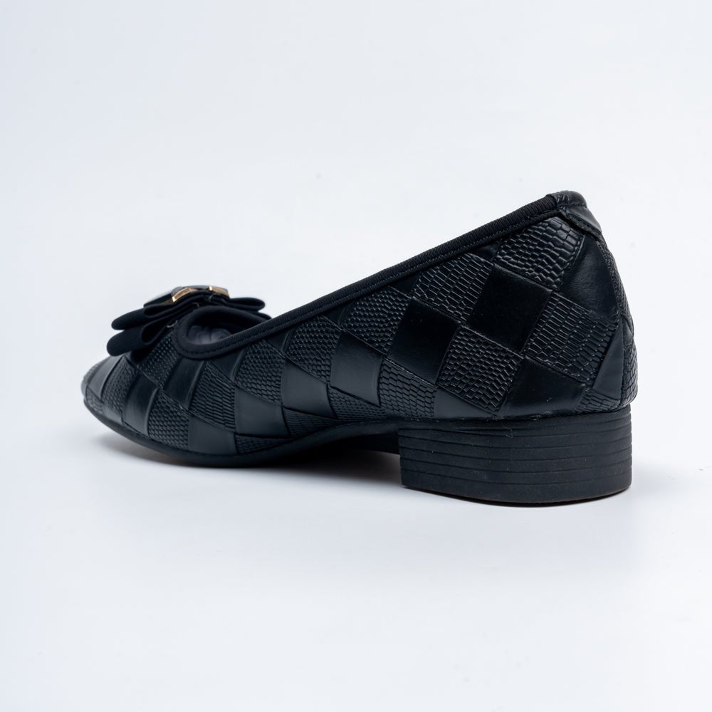 The Quilted Charm - Black Flat Ballerinas - view 5
