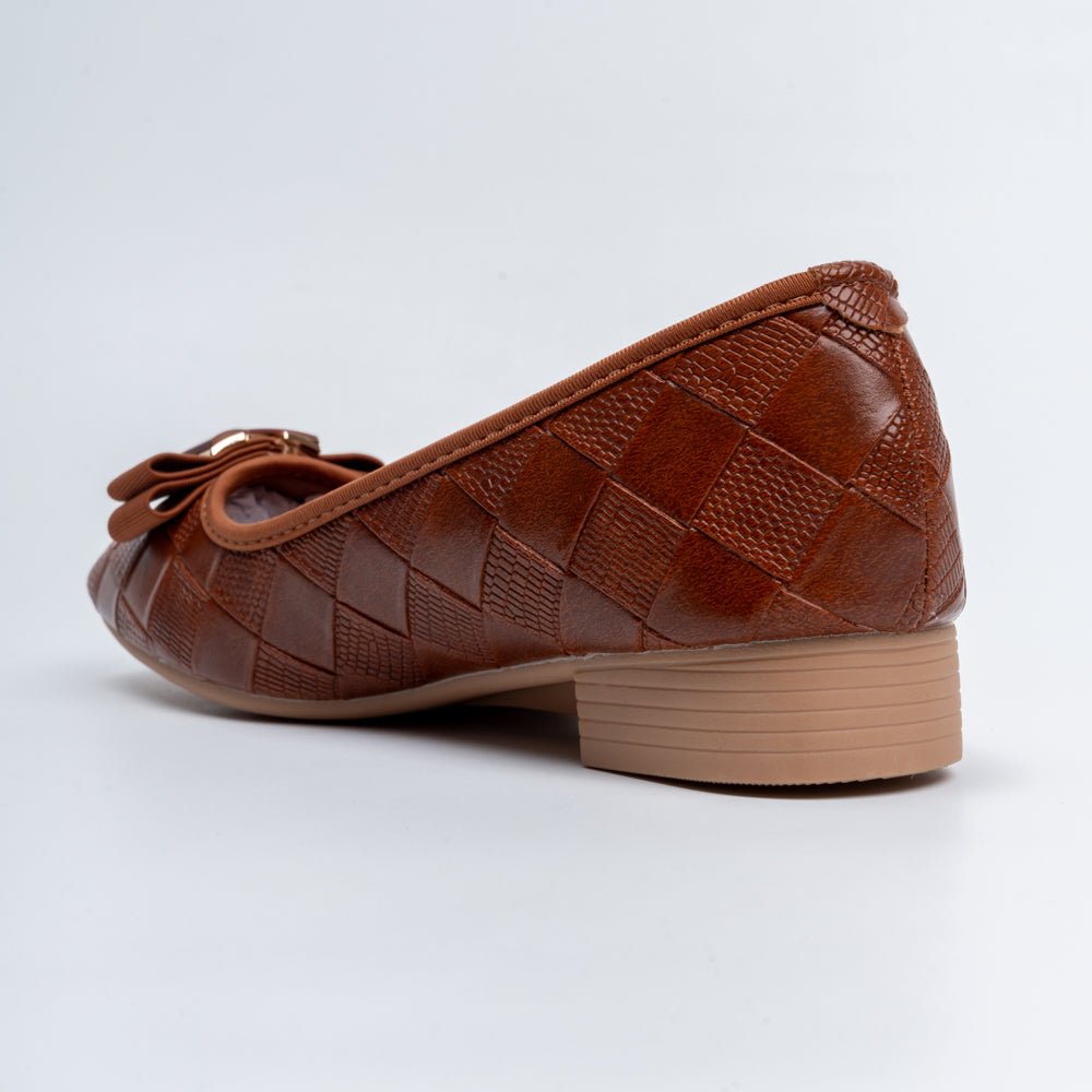 The Quilted Charm - Brown Flat Ballerinas - view 6