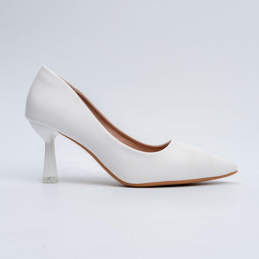 The Sculpted - White Casual Heel
