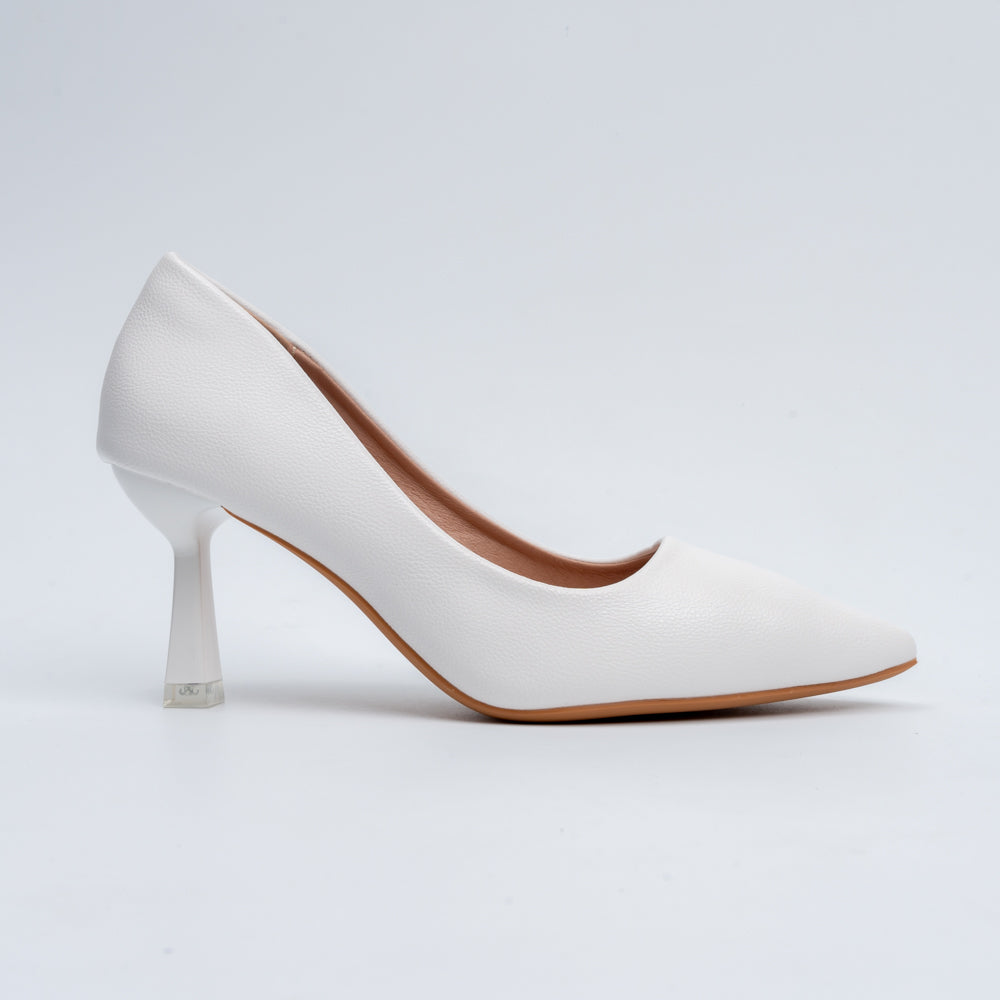 The Sculpted - White Casual Heel - view 2