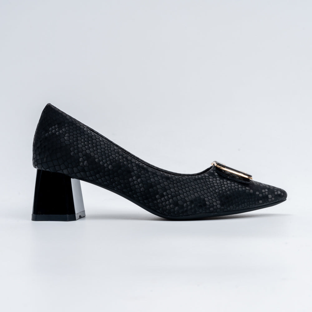 The Gianna Modern - Black Block Heel Pumps - view 2