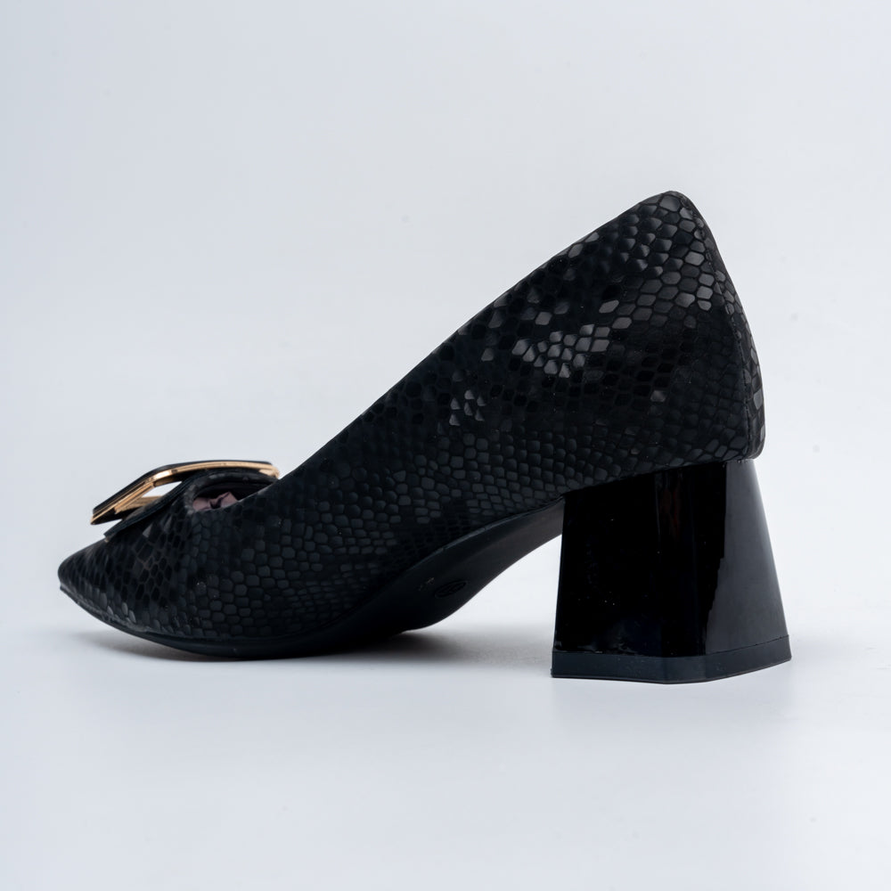 The Gianna Modern - Black Block Heel Pumps - view 6