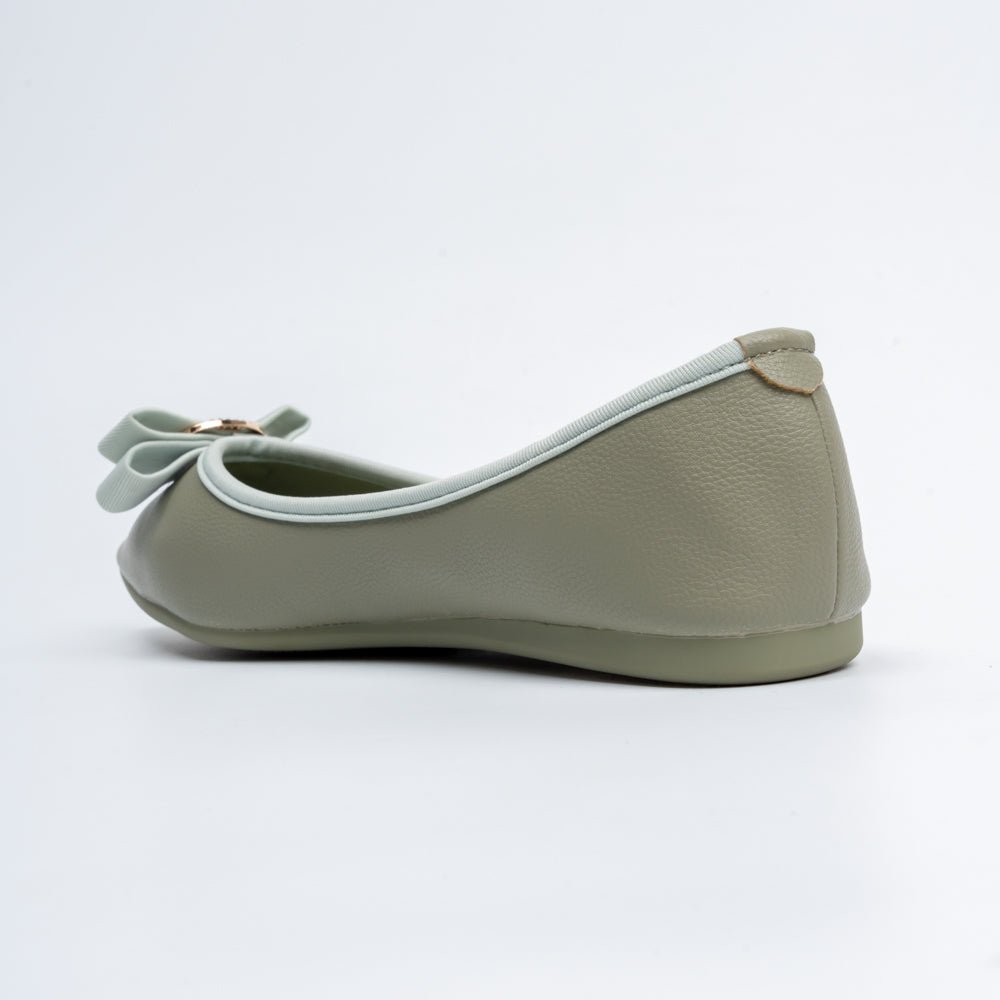 The Bella Bow - Green Flat Ballerinas - view 6