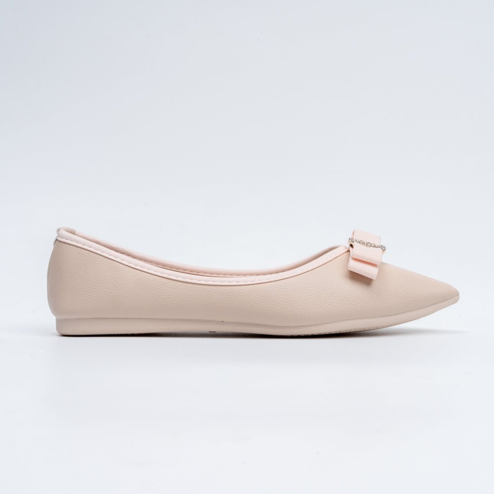 The Bella Bow - Beige Flat Ballerinas - view 2