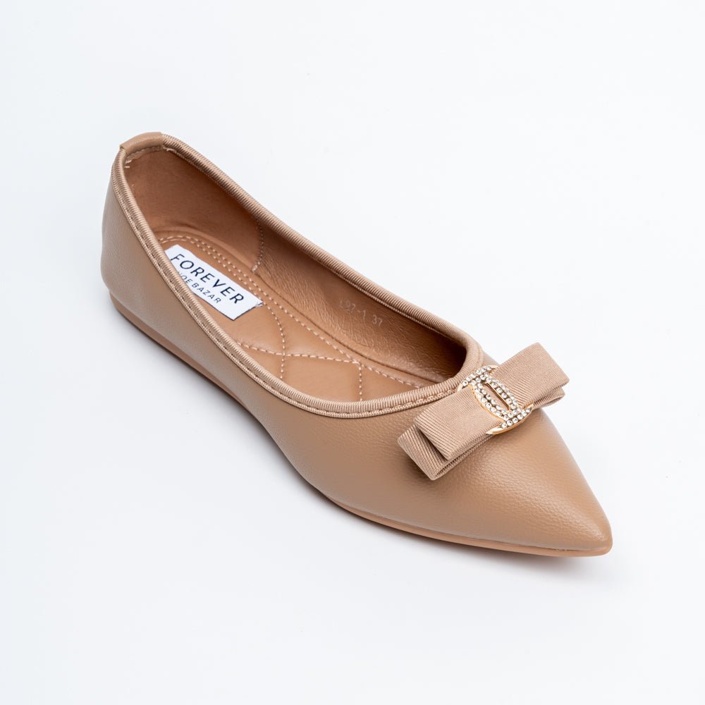 The Bella Bow - Khaki Flat Ballerinas - view 3
