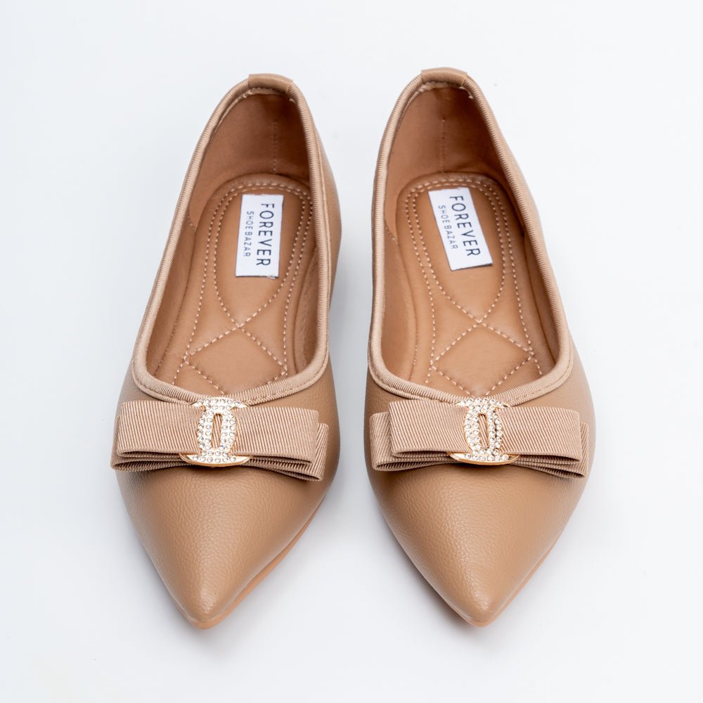 The Bella Bow - Khaki Flat Ballerinas - view 4